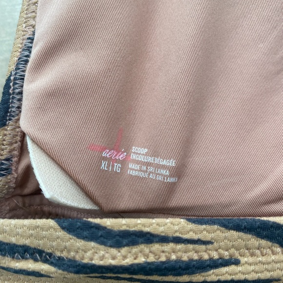 Aerie zebra print pull on triangle scoop bikini top animal print - Picture 10 of 11